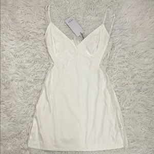 Elegant Lace White Sleek Slip Dress